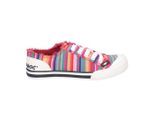 Rocket Dog Vrouwen/dames Jazzin Eden Stripe Lace Up Canvas Trainer (Rood/Multi)