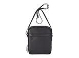 Echte leren zwarte vintage messenger crossbody reistas - Hawthrone