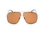 Guess bruine lens glanzende licht ruthenium zilveren zonnebril