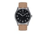 Montre Elevon Crosswind avec bracelet en cuir recouvert de toile et date