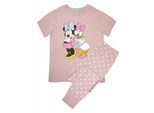 Disney Lange pyjamaset met korte mouwen voor meisjes Daisy Duck Hearts (Baby Roze)