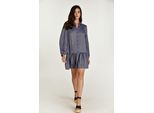Blauwe denim stijl jurk met knopen