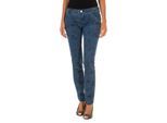 Bedruckte und elastische lange Denim-Hose 10DB50210 Frau