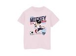 Disney Dames/Dames Mickey Mouse Team Mickey Voetbal Katoenen Vriendje T-shirt (Baby Roze)