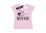 Disney Dames/Dames Minnie Mouse Kus Katoenen T-Shirt (Baby Roze)
