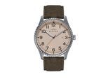 Montre Elevon Crosswind avec bracelet en cuir recouvert de toile et date