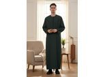 Heren groene Eid Marokkaanse Jubba Robe Djellaba Ramadan Eid Thobe LFS-HM11