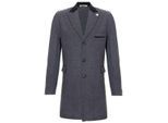 Heren 3/4 lange grijze Crombie overjas jas visgraat tweed jas Peaky Blinder