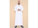 Mens witte Thobe Jubba Saoedische islamitische Arabische Eid Emirati Kaftan Jubbah kwast gewaad