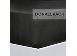 Bettlaken FLORELLA "EXCELLENT Jersey Elastan, 92% Baumwolle", schwarz (onyx), B:200cm L:220cm, Jersey, Obermaterial: 92% Baumwolle CO. 8% Elasthan EL., Bettlaken, Bettlaken