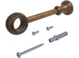 Träger LIEDECO "Thüringen", braun (eichefarben, rustikal), L:16,5cm, Gardinenstangenhalterungen, Träger, für Gardinenstangen Ø 28 mm