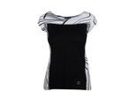 Tweekleurige top met capuchon en print