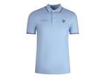 Lyle & Scott Co-Ordinates bedrucktes hellblaues Poloshirt mit gespitztem Kragen