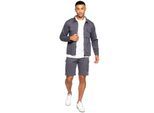 Enzo | Heren Cargo Trainingspak Met Korte Broek Set - Grijs