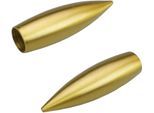 Gardinenstangen-Endstück LIEDECO "Bullet", gold (goldfarben, matt), H:2,2cm L:8cm Ø:1,6cm, Gardinenstangenendstücke, Gardinenstangen-Endstück, für Gardinenstangen Ø 16 mm