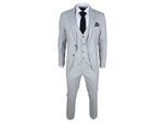 Heren Grijze Geruite 3-delige Pak Slim Fit
