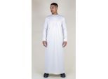 Witte Thobe-gewaad voor heren, satijn Emirati Islamitische Jubba Eid Slim Fit