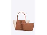 Wittchen Dames eco-leer en imitatiebont shopper beige eco-leer