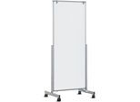 Mobiles Whiteboard MAULpro easy2move, beidseitig, magnethaftend, Doppel-Lenkrollen, 1000 x 1800 mm