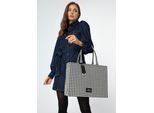 Wittchen Dames jacquard patroon shopper tas zwart en wit katoen