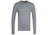 Lyle & Scott katoenen merinotrui met ronde hals in grijs