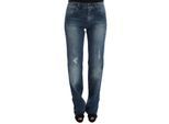 Ermanno Scervino - Jean Slim Fit en coton mélangé bleu délavé pour femme