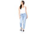 M&Co Damen-Mom-Jeans mit hohem Bund und schmal zulaufendem, geradem Bein
