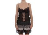 Dolce & Gabbana Top de lingerie en dentelle florale de soie noire pour femme