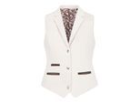 Crèmekleurig getailleerde damesvest van wolmix tweed