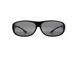 Montana Rectangle Unisex Shiny Black Smoke Polarized FO2 Fit Over Sunglasses Sonnenbrillen