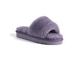 Aus Wooli Australia Womens Schapenvacht Fluff Slippers Paars