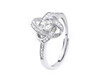 Zirkoniumoxide Knooppunt Ring Verstelbare Zilveren Sieraden 925 - Gift