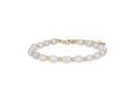 Luxenter Sterling Silber 925 Armband mit weißer Perle in 18K Gelbgold beendet - Zul