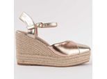 Montevita Espadrilles Met Sleehak Esparteo6 Goud