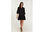 Zwarte Tencel jurk met knopen