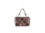 Faina Schoudertas in metallic look Dames DONKER GOUD