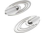 Gardinenstangen-Endstück LIEDECO "Endstück, Endknopf Saturn für 12 mm Stangen" Gr. 1, silber (edelstahlfarben), H:3,3cm L:7,2cm, Gardinenstangenendstücke, Gardinenstangen-Endstück, Endstück, Endknopf
