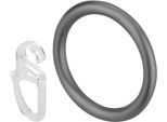 Gardinenring GOOD LIFE "Elma", silber (silberfarben), Ø:1,6cm, Kunststoff, Gardinenbefestigungen, Gardinenring, für Vorhang-Stangen bis Ø 16 mm