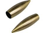 Gardinenstangen-Endstück LIEDECO "Bullet", gold (messingfarben, antik), H:2,2cm L:8cm Ø:1,6cm, Gardinenstangenendstücke, Gardinenstangen-Endstück, für Gardinenstangen Ø 16 mm