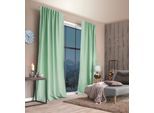 Gardine HOME BASICS "ESKIMO" Gr. 3, grün (mint), B:135cm H:225cm, Polyester, Polyester, Gardinen, Gardine, Thermostoff Uni ESKIMO
