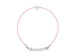 DIADEMA - Armband - Rosa Nylon - Süßwasserperle - Weiß