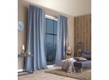 Gardine HOME BASICS "ESKIMO" Gr. 3, blau, B:135cm H:225cm, Polyester, Polyester, Gardinen, Gardine, Thermostoff Uni ESKIMO