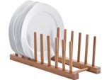 Geschirrständer ZELLER PRESENT, beige (natur), B:34cm H:12cm T:12,5cm, Bambus, Geschirrständer, Geschirrständer, aus Bambus, für bis zu 8 Teller, Topseller