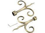 Gardinenstangen-Endstück LIEDECO "Diana", gold (messingfarben, antik), B:10,2cm H:13,7cm L:13,7cm Ø:1,6cm, Gardinenstangenendstücke, Gardinenstangen-Endstück, für Gardinenstangen Ø 16 mm