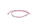 Luxenter Armband aus rosa Baumwolle mit 925er Sterlingsilber-Finish – Buawe