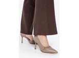 Wittchen Damen-Pumps aus Leder mit Riemen, Beige, Naturleder