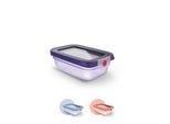 Frischhaltedose EMSA "oneClick", lila (violett), B:11,71cm H:6,15cm L:17,49cm, Polyprophylen (PP), Lebensmittelaufbewahrungsbehälter, Frischhaltedose, verschlossen mit nur 1 x Klick, 100% dicht, made in Germany