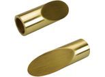 Gardinenstangen-Endstück LIEDECO "Cut", gold (goldfarben, matt), L:7cm Ø:1,6cm, Gardinenstangenendstücke, Gardinenstangen-Endstück, für Gardinenstangen Ø 16 mm