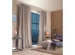 Gardine HOME BASICS "ESKIMO" Gr. 4, beige (natur), B:135cm H:245cm, Polyester, Polyester, Gardinen, Gardine, Thermostoff Uni ESKIMO