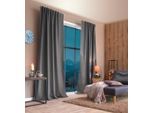 Gardine HOME BASICS "ESKIMO" Gr. 2, grau, B:135cm H:175cm, Polyester, Polyester, Gardinen, Gardine, Thermostoff Uni ESKIMO